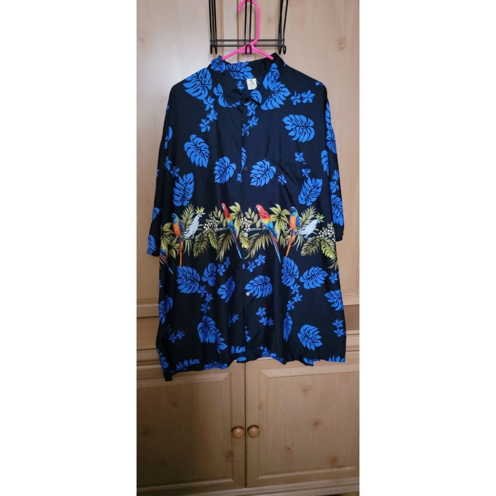 Tropical parrot hawaiian button up shirt